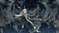Books Anime keys dress anime girls gray hair levitation pixiv 
