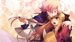 Books Anime white hair blondes pink eyes anime girls pandora 