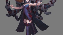 Books armor anime girls artwork fantasy art mechanical arm 