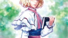 Books dress lips outdoors blondes anime girls blue eyes witches 