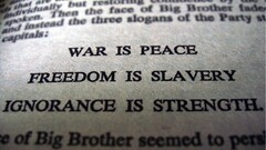 Books George Orwell 1984 text slavery freedom War peace