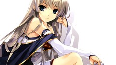 Books white hair skirts anime girls blue eyes misaki kurehito 