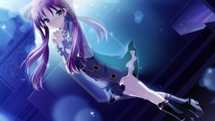 Boots nekomimi purple hair