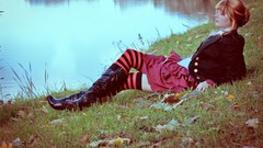 Boots woman redheads leggings