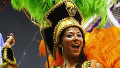 Brazilian samba dancers high