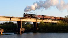 Bridge locomotive steam rivers trains