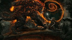 Bridges caves demons Gandalf Wizards Balrog artwork the lord of 