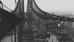 Bridges dock monochrome worker historic old photography 
