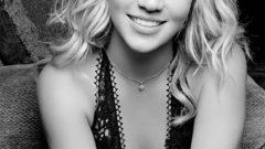 Britney Spears grayscale smiling