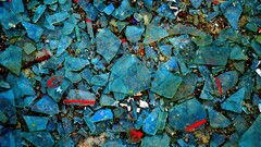 broken glass blue shards