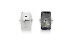 Broken iphone bullet holes