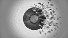 Broken record vinyl shattered