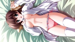 Brown blush anime girls green eyes short hair ef a tale of 