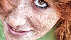 Brown eyes freckles portraits
