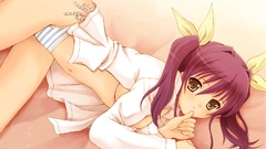 Brown eyes striped lingerie