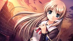 Brown long hair blue eyes aiyoku no eustia game cg Fione 