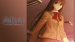 Brown long hair blue eyes school uniforms seifuku type-moon 