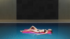 Brunettes bikini relaxing swimming