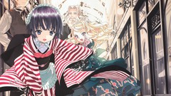 Brunettes blondes kimono anime