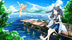 Brunettes blondes water touhou