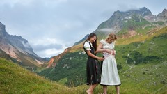 Brunettes blondes woman Mountains