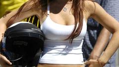 Brunettes boobs sunglasses Lindsay