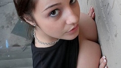 Brunettes boobs woman cleavage