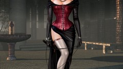 Brunettes cgi corset whips