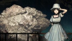 Brunettes clouds green eyes