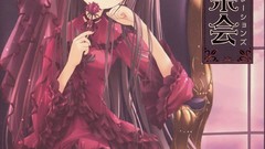 Brunettes dress Flowers red