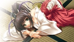 Brunettes floor cleavage long