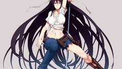 Brunettes Katana long hair