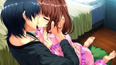 Brunettes kissing game cg