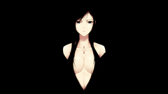 Brunettes minimalistic cleavage necklaces