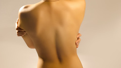 Brunettes panties back indoors