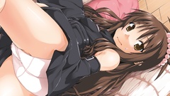 Brunettes panties long hair