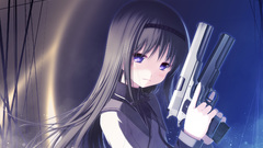 Brunettes pistols Guns weapons