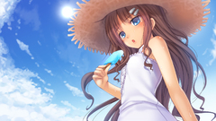 Brunettes popsicles hats bare