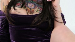 Brunettes pussy tattoos legs