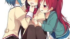 Brunettes redheads lesbians skirts