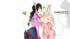 Brunettes tails nekomimi bakemonogatari