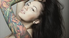 Brunettes tattoos boobs woman