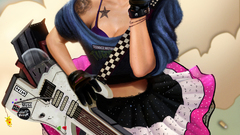 Brunettes tattoos guitars girls