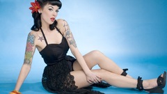 Brunettes tattoos woman pinups