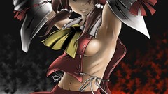 Brunettes touhou abs miko