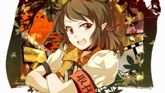 Brunettes touhou autumn leaves