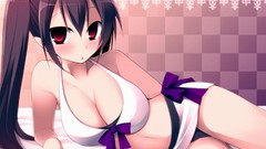 Brunettes touhou bikini red