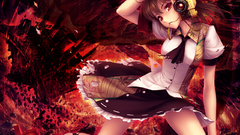 Brunettes touhou red skirts