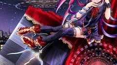 Brunettes touhou wings cityscapes