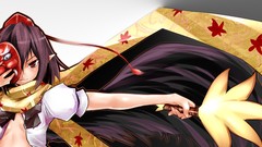 Brunettes touhou wings leaves
